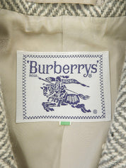 ヘリンボーンパターンコート グレー/ベージュ