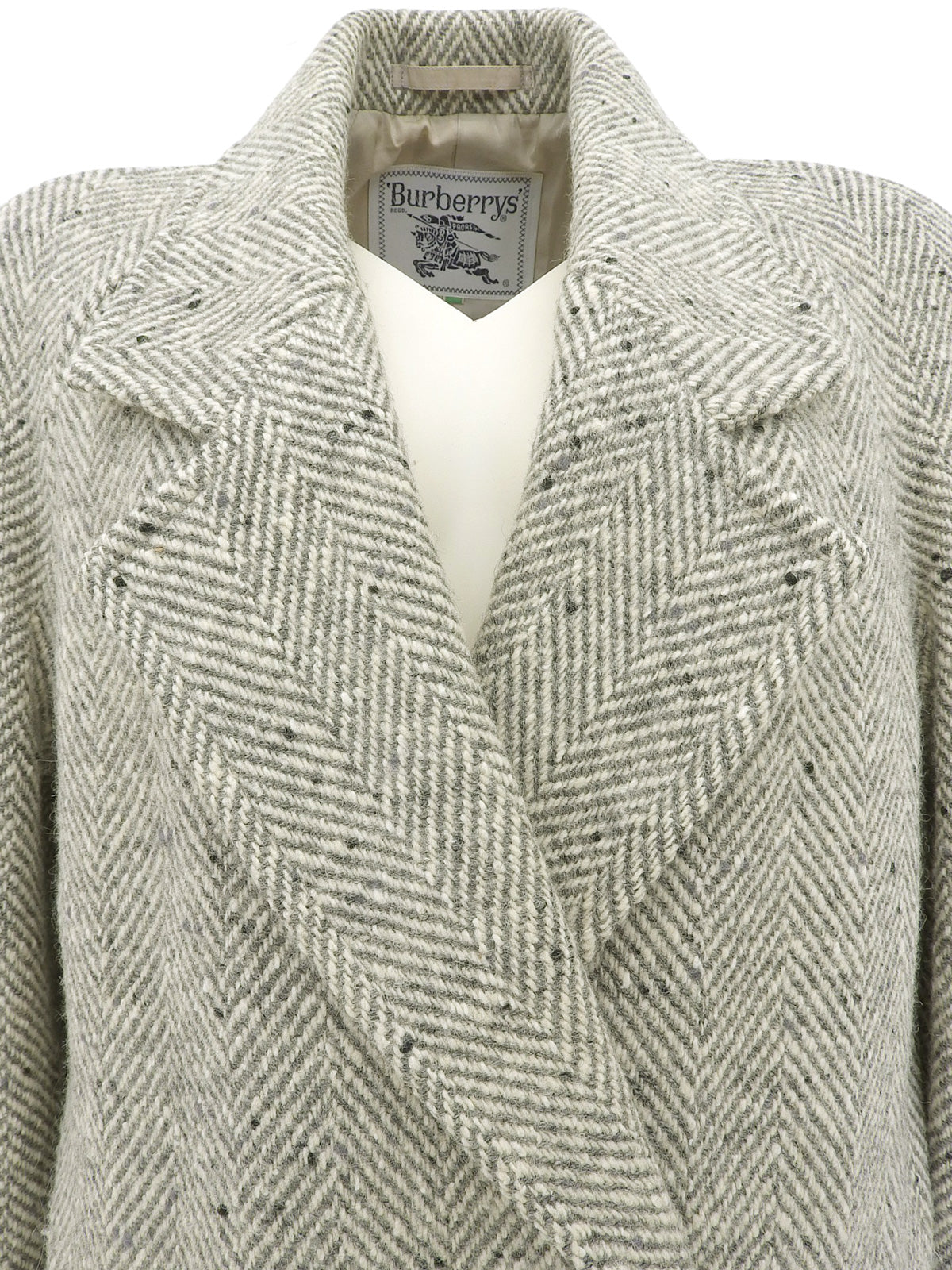 ヘリンボーンパターンコート グレー/ベージュ