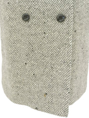 ヘリンボーンパターンコート グレー/ベージュ