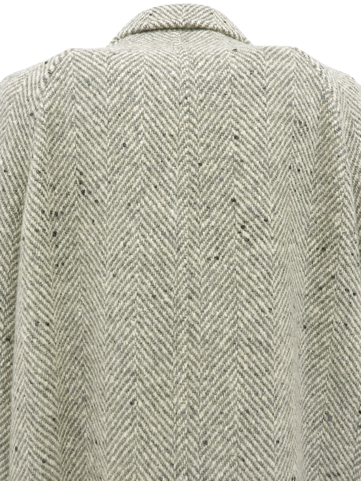 ヘリンボーンパターンコート グレー/ベージュ