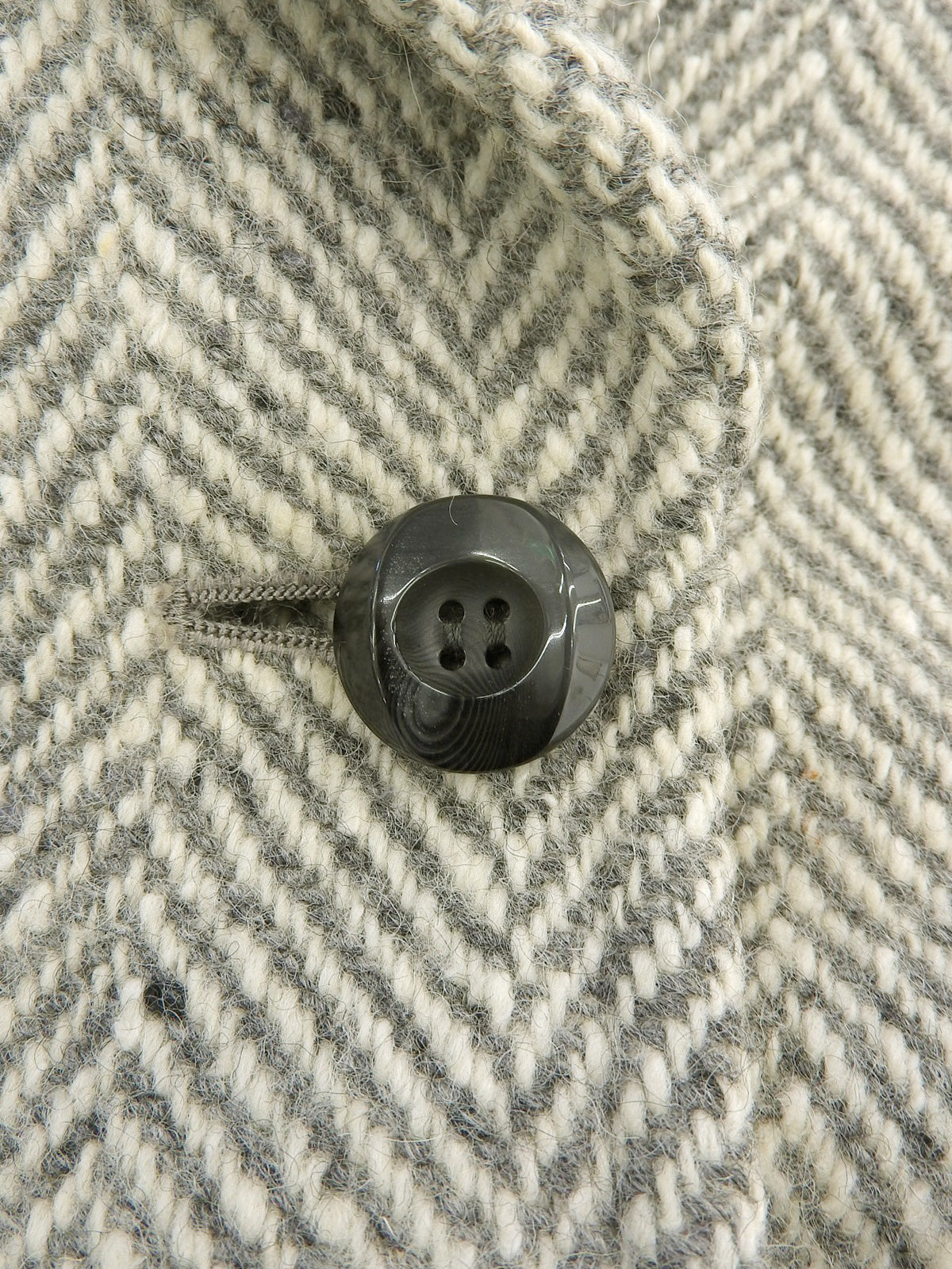 ヘリンボーンパターンコート グレー/ベージュ