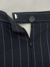ストライプパターンガンチーニボタンセットアップ ネイビー