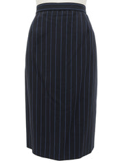 ストライプパターンガンチーニボタンセットアップ ネイビー