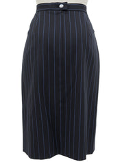 ストライプパターンガンチーニボタンセットアップ ネイビー