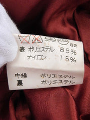 Bロゴ刺繍ジップアップロングコート ボルドー