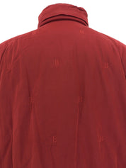 Bロゴ刺繍ジップアップロングコート ボルドー