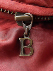 Bロゴ刺繍ジップアップロングコート ボルドー