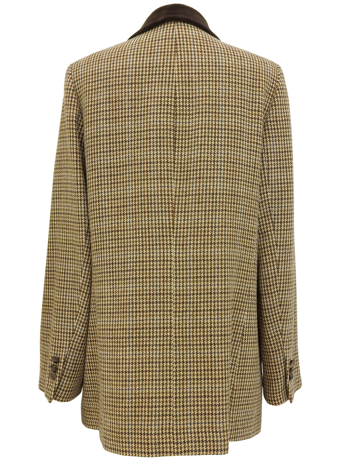 ツイードチェックパターンロゴボタンジャケット ブラウン/マルチ