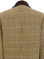 ツイードチェックパターンロゴボタンジャケット ブラウン/マルチ