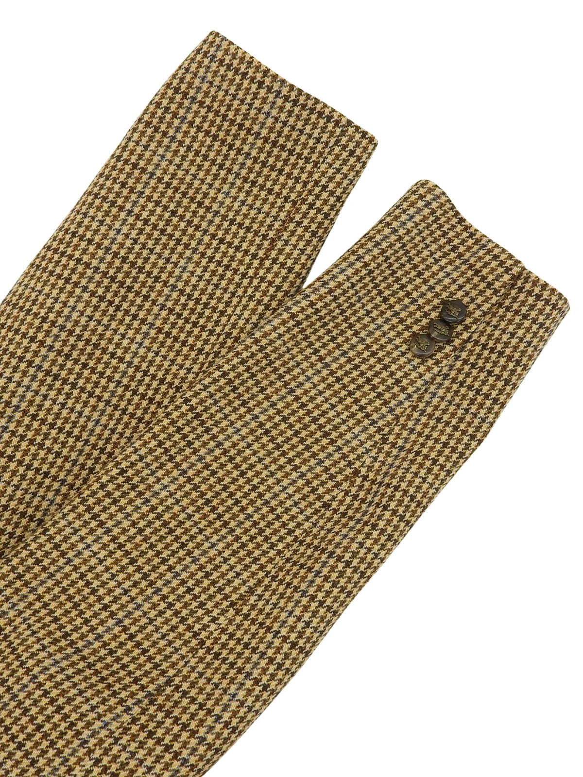 ツイードチェックパターンロゴボタンジャケット ブラウン/マルチ