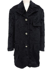 ファーメデューサボタンコート ブラック