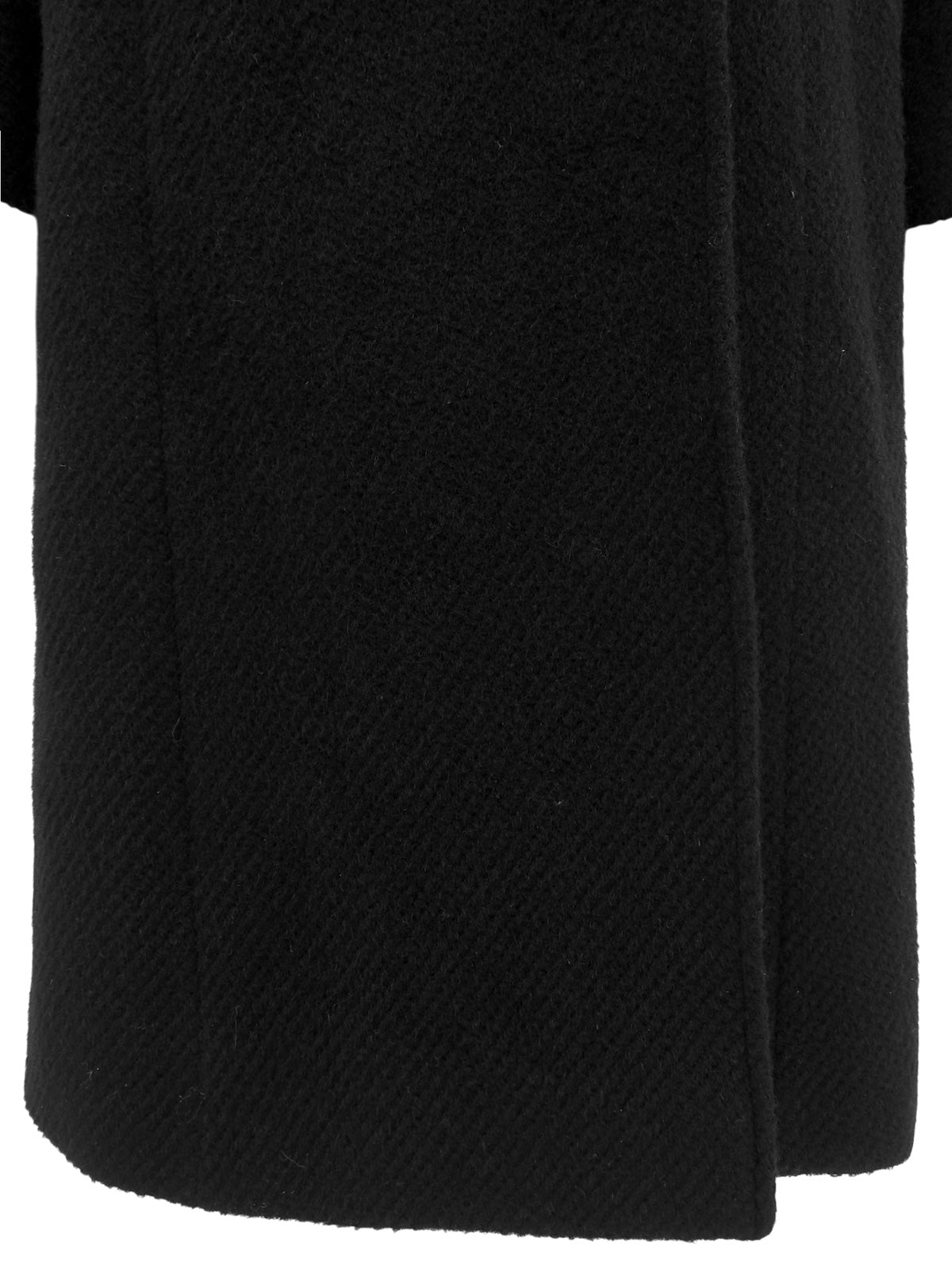 ファーカラーロゴボタンロングコート ブラック