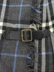 ウールノバチェックパターンプリーツスカート グレー/ブルー/マルチ