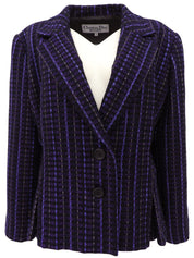 チェックパターンテーラードジャケット パープル