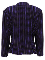 チェックパターンテーラードジャケット パープル