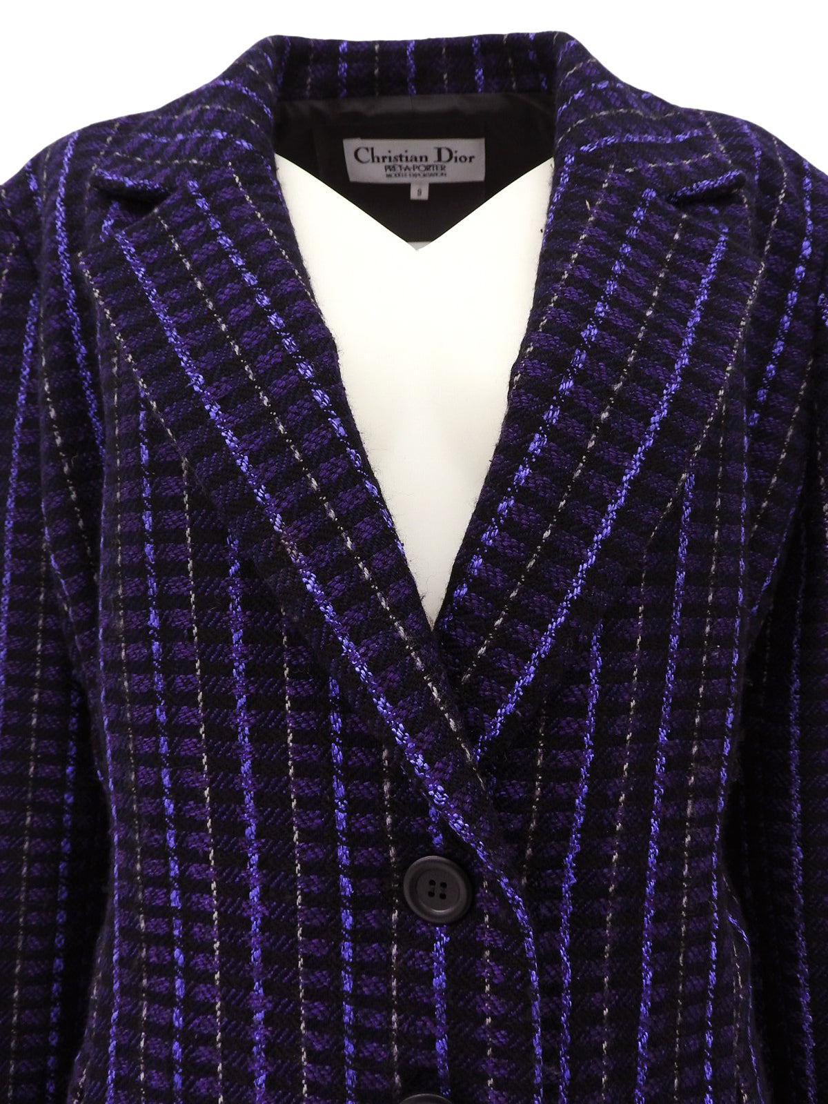 チェックパターンテーラードジャケット パープル