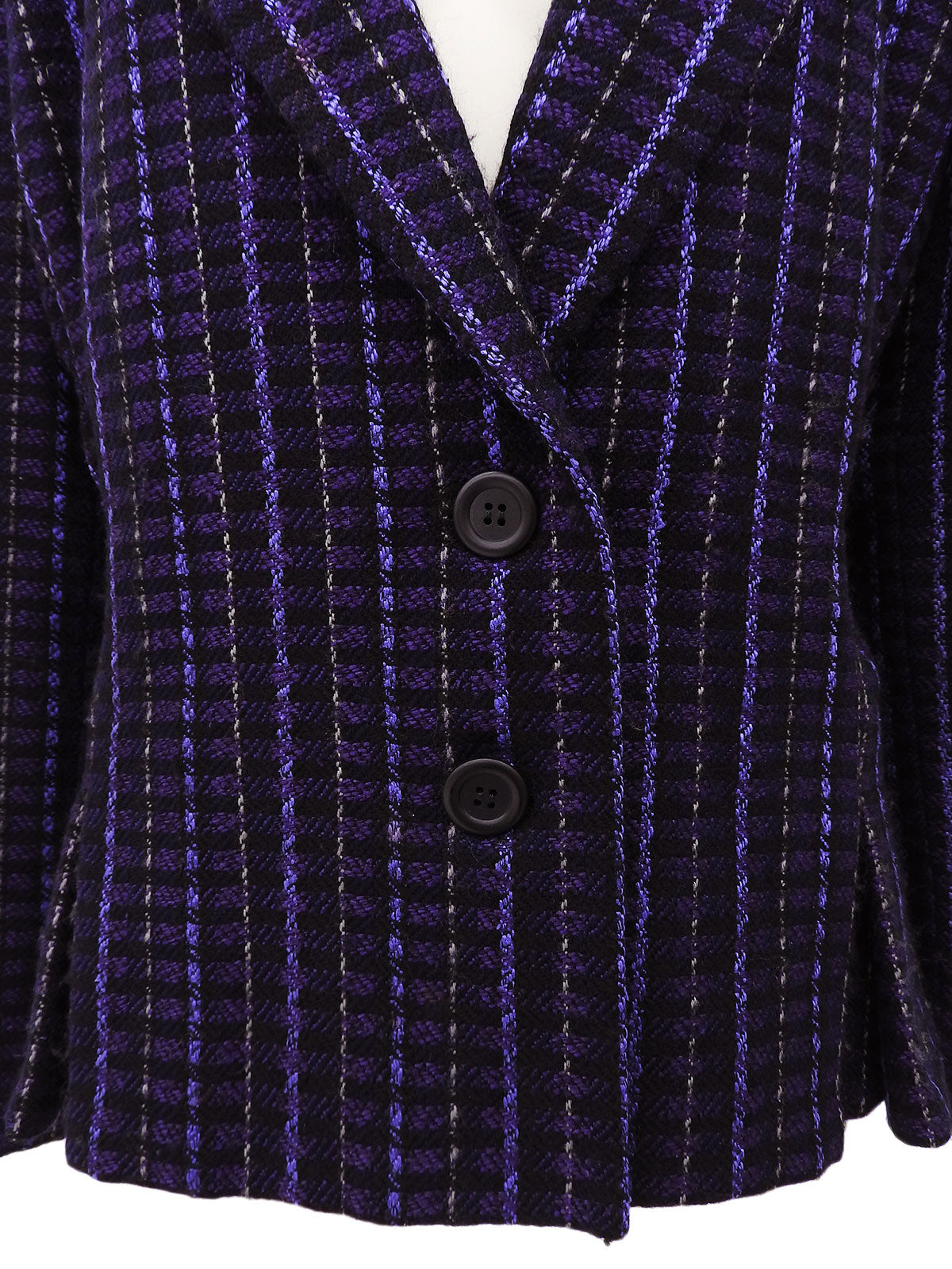 チェックパターンテーラードジャケット パープル