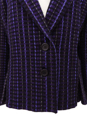 チェックパターンテーラードジャケット パープル