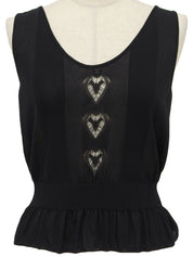 2006年製 ハートカットアウトCCマークノースリーブトップス ブラック