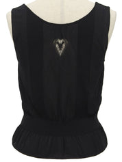 2006年製 ハートカットアウトCCマークノースリーブトップス ブラック