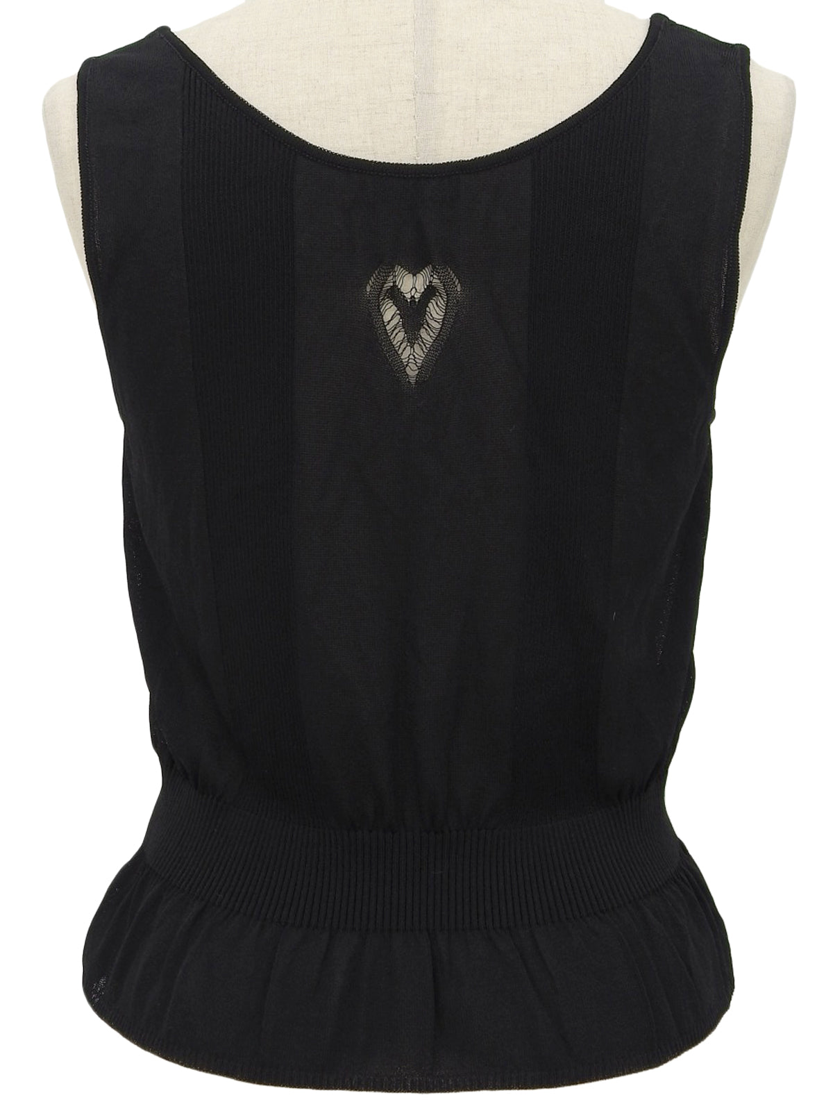 2006年製 ハートカットアウトCCマークノースリーブトップス ブラック