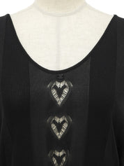 2006 Heart Cutout CC Mark Sleeveless Top in Black