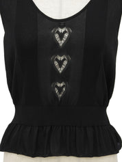 2006年製 ハートカットアウトCCマークノースリーブトップス ブラック