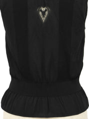 2006年製 ハートカットアウトCCマークノースリーブトップス ブラック