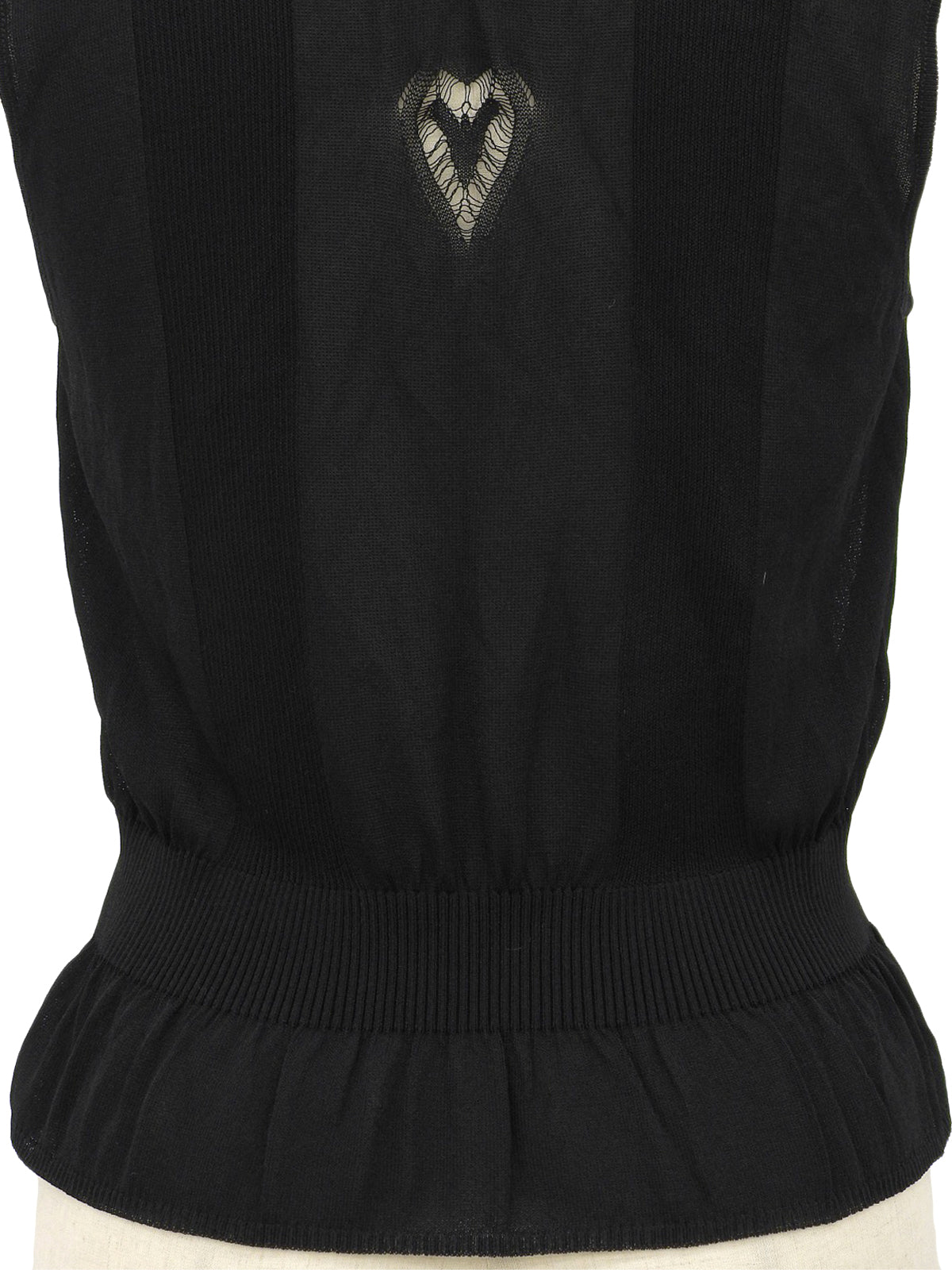 2006年製 ハートカットアウトCCマークノースリーブトップス ブラック