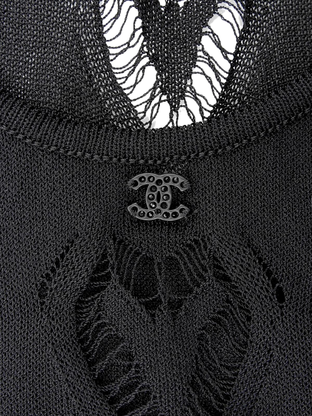 2006年製 ハートカットアウトCCマークノースリーブトップス ブラック