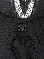 2006 Heart Cutout CC Mark Sleeveless Top in Black