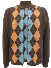 Argyle Pattern Knit Ensemble in Brown/Blue/Orange