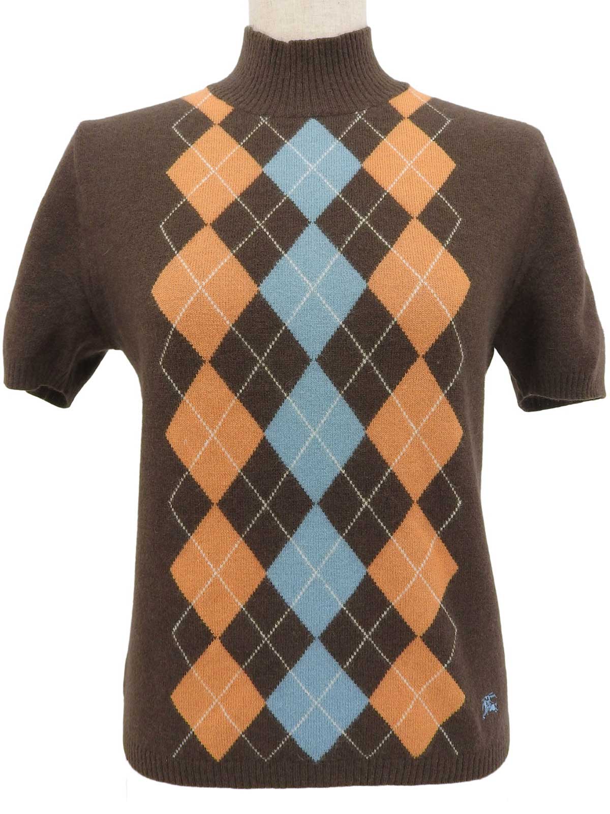Argyle Pattern Knit Ensemble in Brown/Blue/Orange