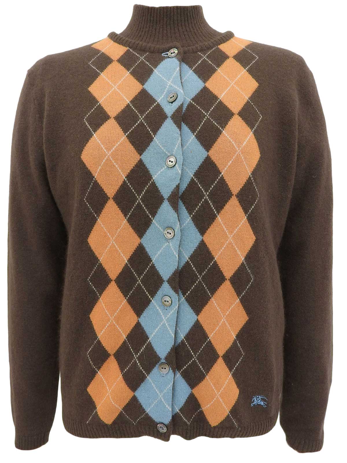 Argyle Pattern Knit Ensemble in Brown/Blue/Orange