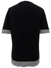 黑色1996年边框图案CC标志短袖上衣