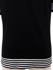 1996 border pattern CC mark short sleeve top in black