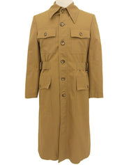 チェックライニングロングコート ベージュ