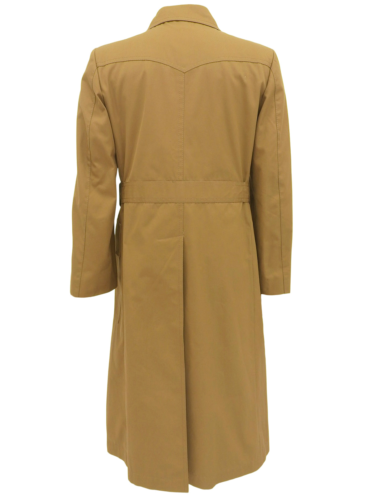 チェックライニングロングコート ベージュ