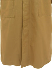 チェックライニングロングコート ベージュ