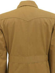 チェックライニングロングコート ベージュ