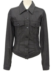 Logo Button Jacket in Black