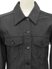 Logo Button Jacket in Black