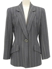 Grey wool striped pattern jacket