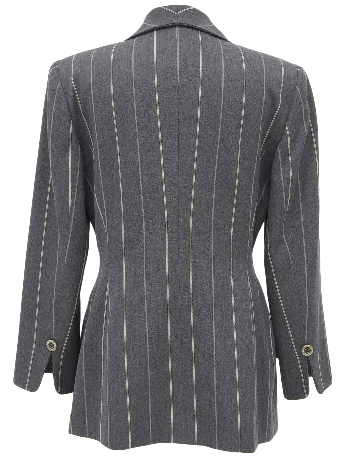 ウールストライプパターンジャケット グレー