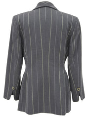ウールストライプパターンジャケット グレー