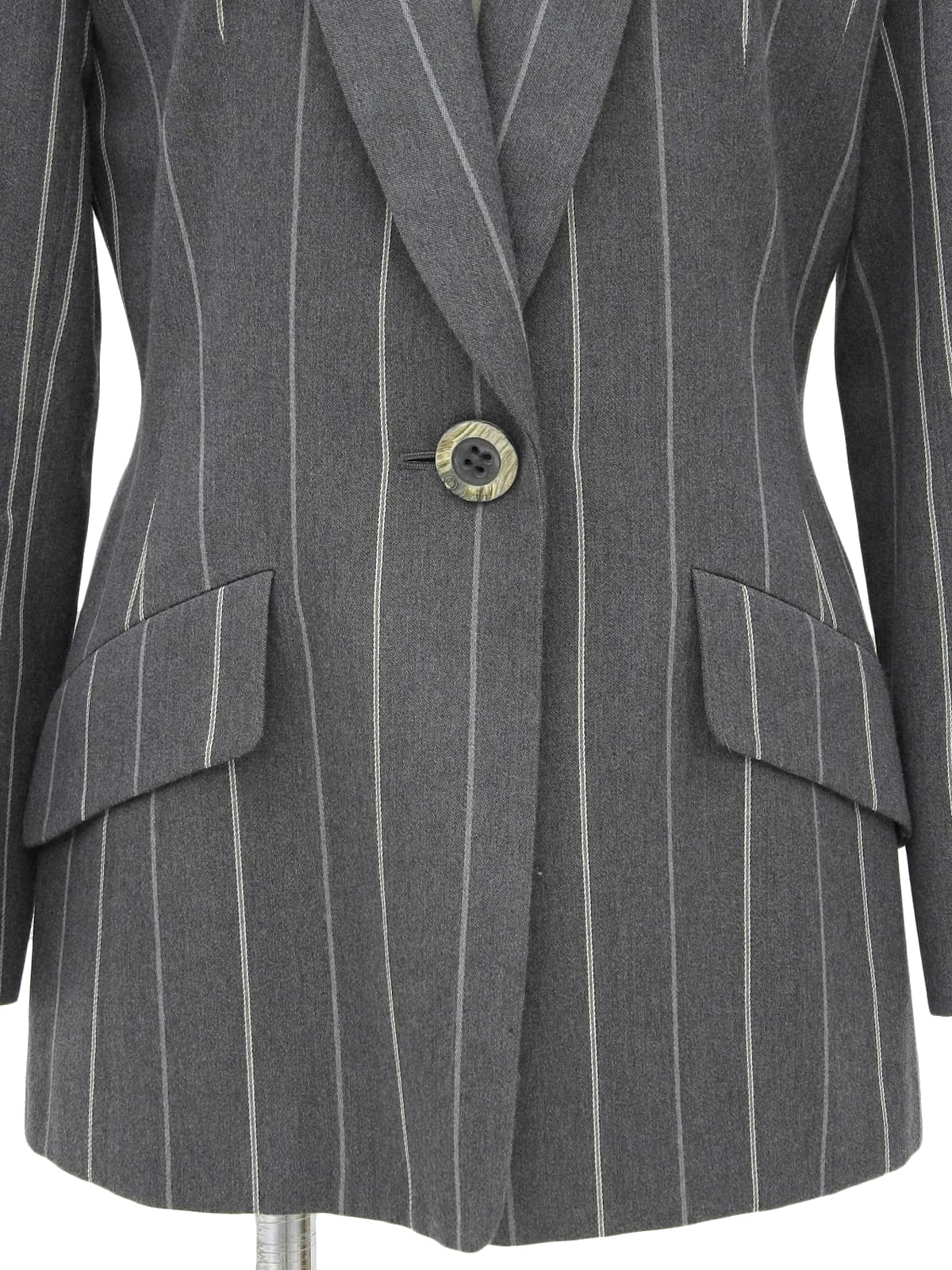 ウールストライプパターンジャケット グレー