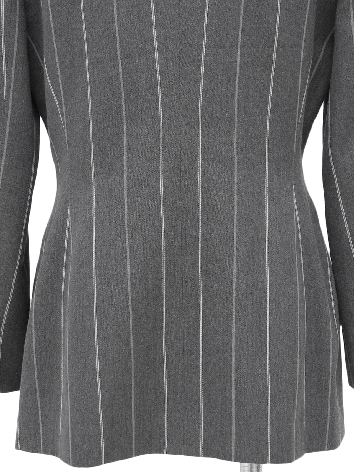 ウールストライプパターンジャケット グレー