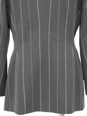 ウールストライプパターンジャケット グレー