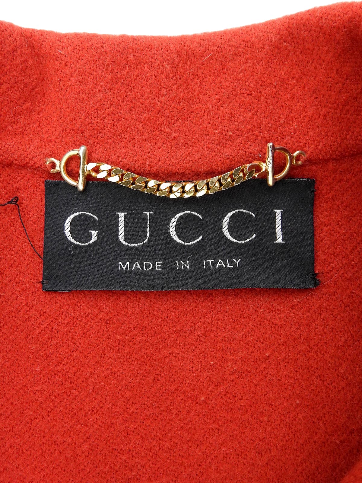 ウールカシミアGGボタンジャケット レッド/ゴールド