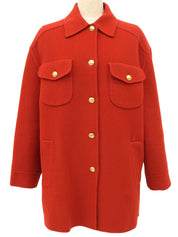 ウールカシミアGGボタンジャケット レッド/ゴールド